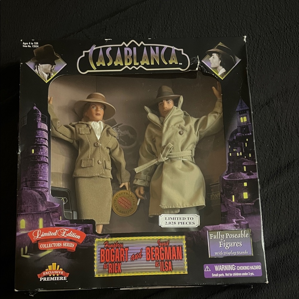 1998 Casablanca Humphrey Bogart & Ingrid Bergman Dolls Premiere Series Limited